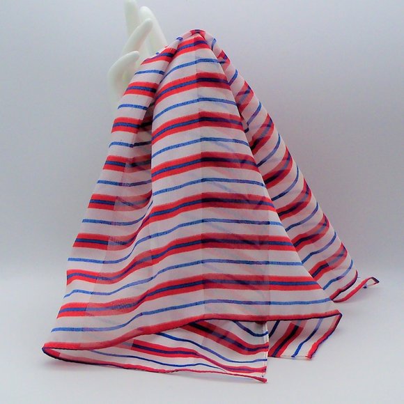 Vintage Cejon Red White Blue Scarf - Picture 5 of 7